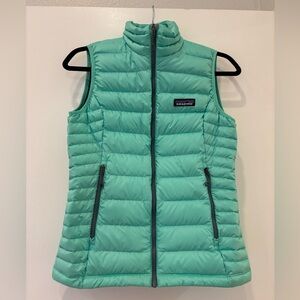 Like New Patagonia Women's Teal light weight Down Sweater Quilted Vest